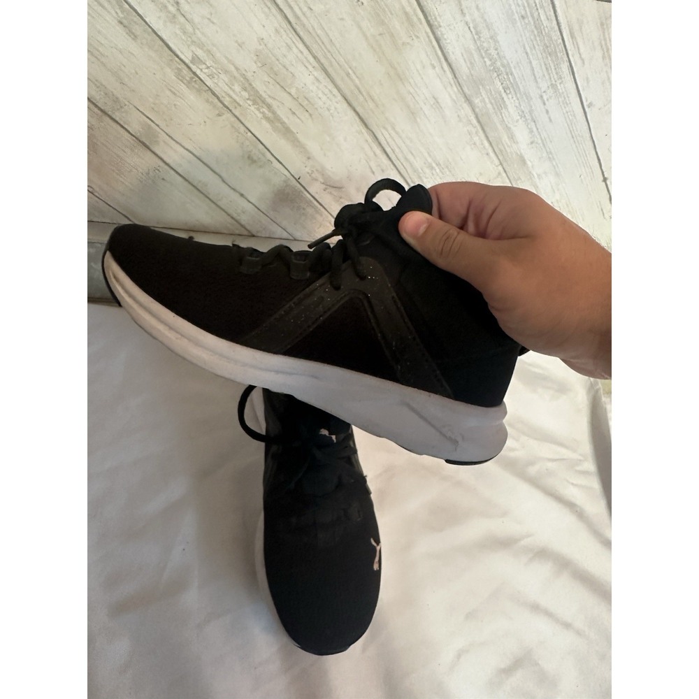 PUMA Wired Unisex Kids Athletic Sneaker Black Lace-Up Mesh Low Top US 8 - Picture 3 of 10